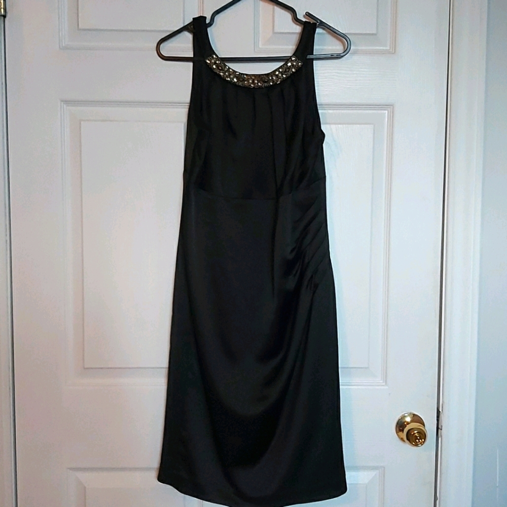 2/$30 Beautiful Black Dress With Beads Size 12